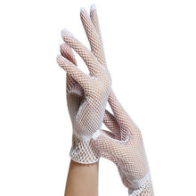 Load image into Gallery viewer, 2017 Fashion Fishnet Gloves Women Summer UV-Proof Driving For Thin Gloves Mesh Black White luva motociclista