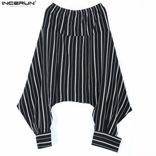 Load image into Gallery viewer, INCERUN 2018 Hot Sale Men Clothing Hip Hop Streetwear Striped Loose Crotch Harem Pants Baggy Male Fashion Plus Size Trousers Men