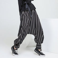 Load image into Gallery viewer, INCERUN 2018 Hot Sale Men Clothing Hip Hop Streetwear Striped Loose Crotch Harem Pants Baggy Male Fashion Plus Size Trousers Men